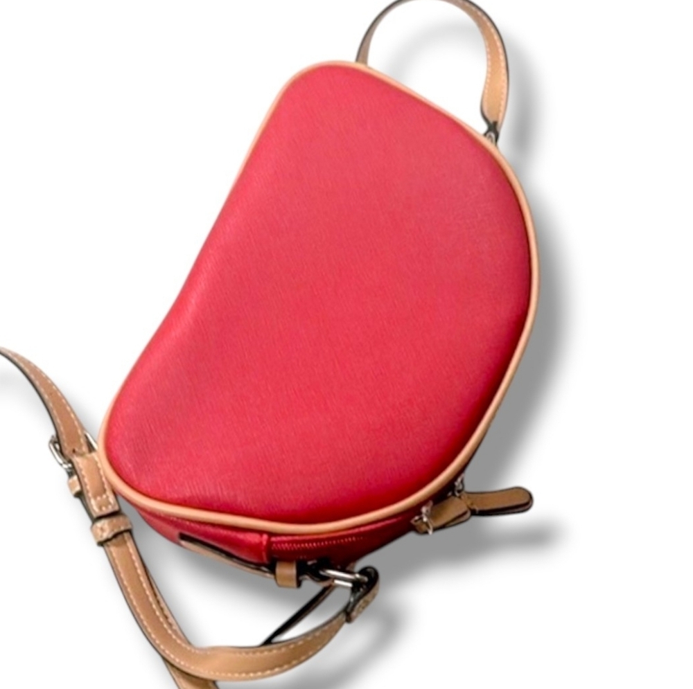 👛Giani Bernini Red and Tan Crossbody Bag Like New - Picture 6 of 6